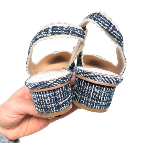 Chinese Laundry Mango Pumps Navy Tweed Kitten Heels, Womens 8.5 New never used - Picture 4 of 10